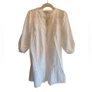 NWT LOFT White Eyelet Dress in Size M